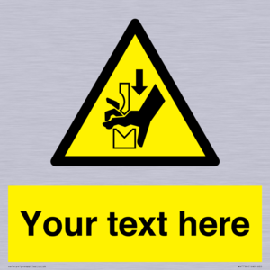 Custom warning hand crushing between press brake tool